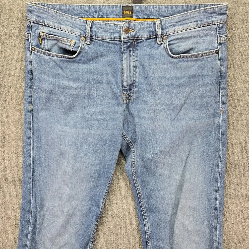 Boss Delaware Slim Fit Jeans Mens 38x34 (38x32) Blue Medium Wash Denim Stretch